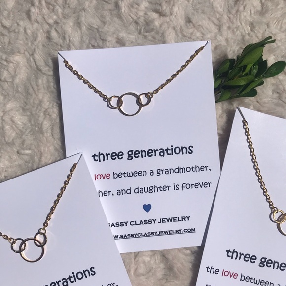 3 Three Generations Circle Necklace Mom Grandma - Picture 6 of 7